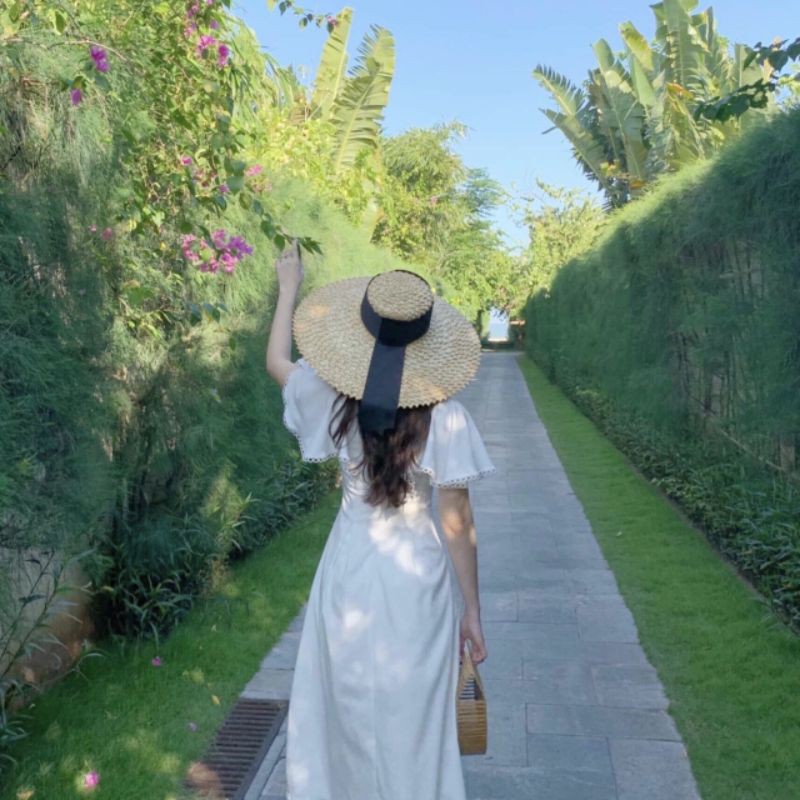 Đầm tiểu thư tay cánh tiên xoè maxi