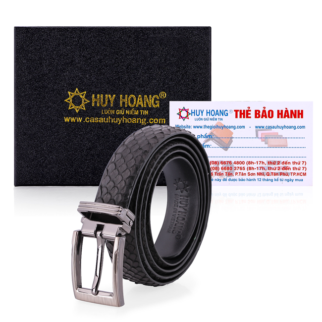 Dây thắt lưng nữ da trăn  màu đen HK5301