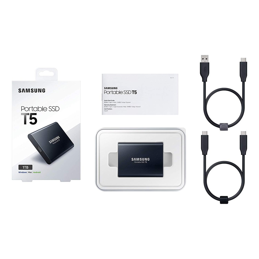 [Trả góp 0%] Ổ cứng di động SSD External Samsung T5 1TB - USB 3.1 Gen 2 (Đen) - Nhất Tín Computer