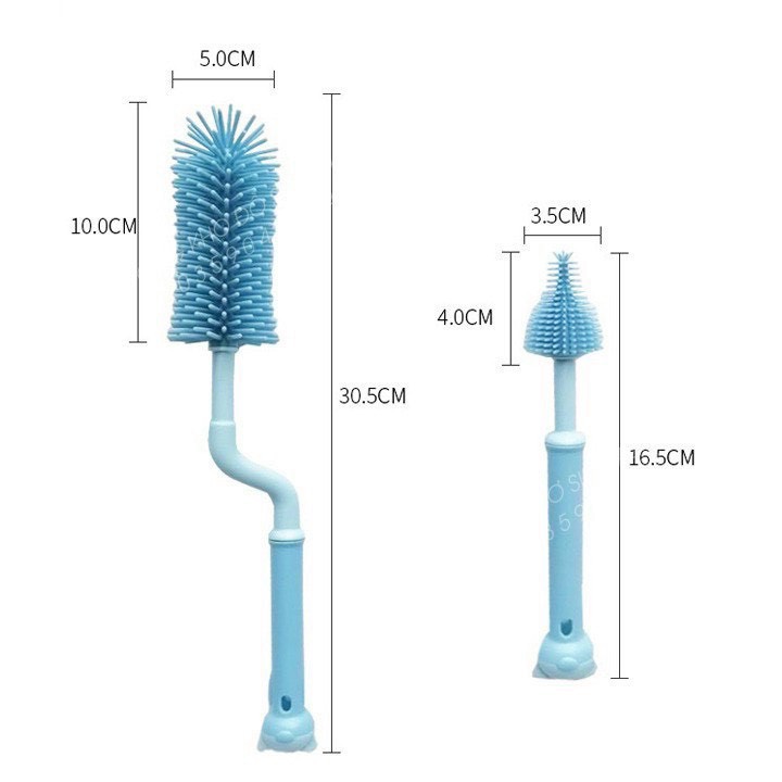 Cọ bình sữa và núm ti silicon cao cấp bộ 2 chi tiết