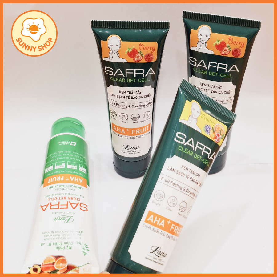 Safra clear detcell – kem làm sạch tế bào chết safra lana - 80g