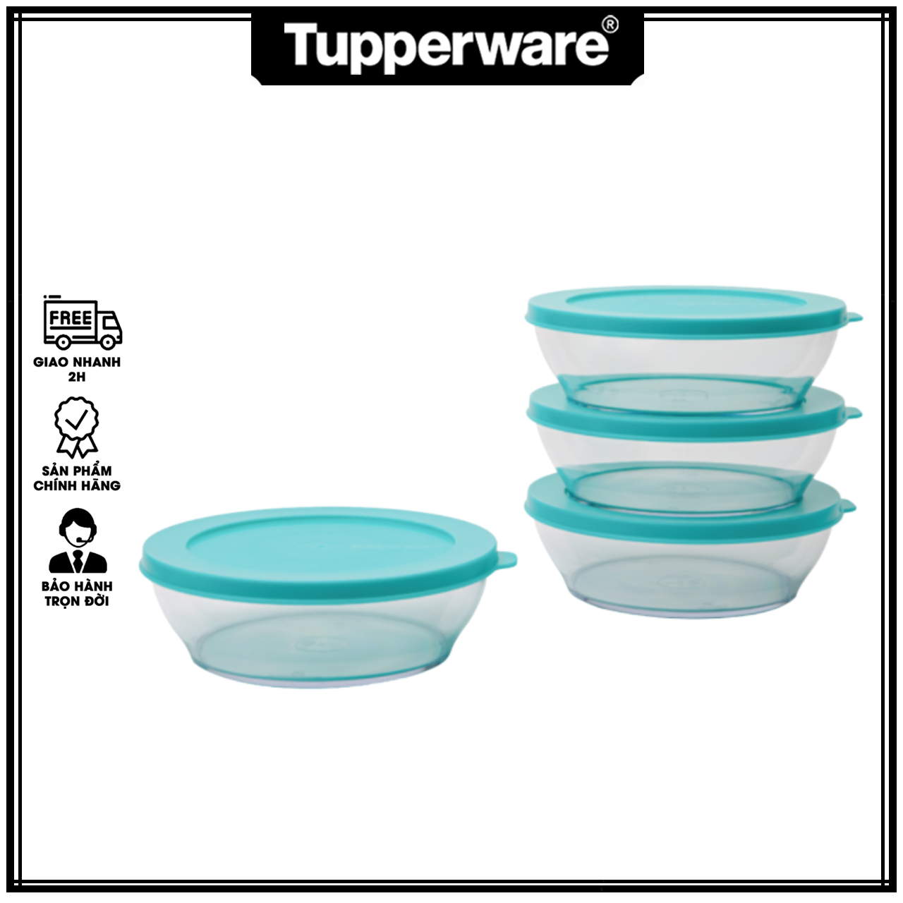 Bộ Hộp Bảo Quản Thực Phẩm Clear Bowl 750ml (4 cái) - Tupperware