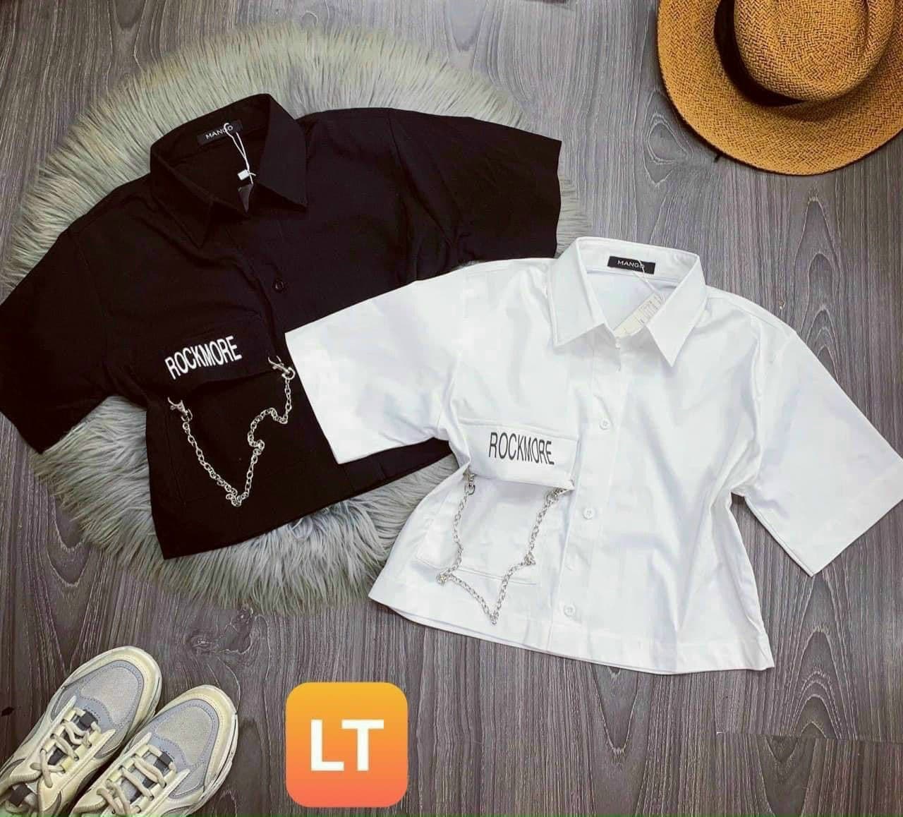 Áo sơ mi croptop dây xích 1132A32B1