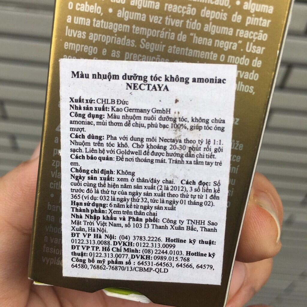 [HCM]Thuốc Nhuộm Tóc Goldwell Nectaya Free Amoniac 60Ml