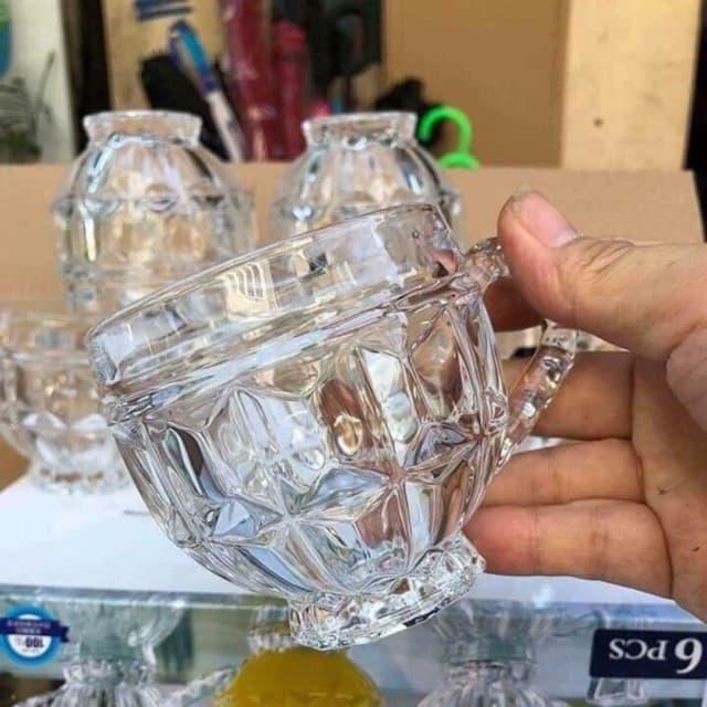 Bộ 6 ly thủy tinh cao cấp tay cầm