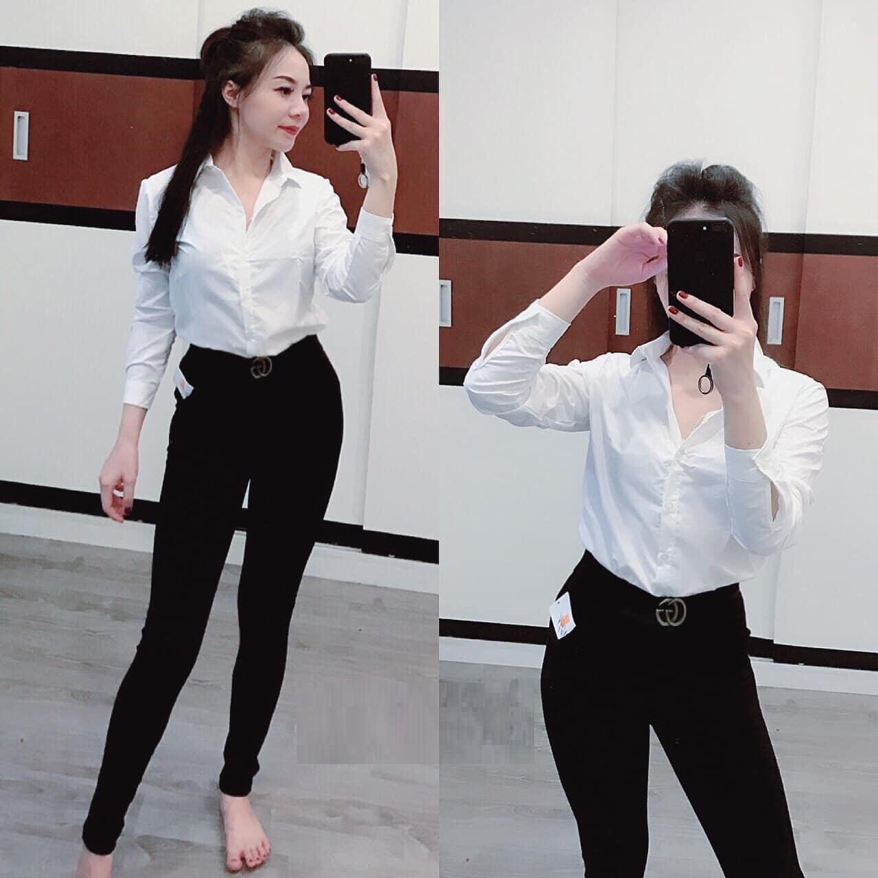 Áo sơ mi nữ thời trang-trắng