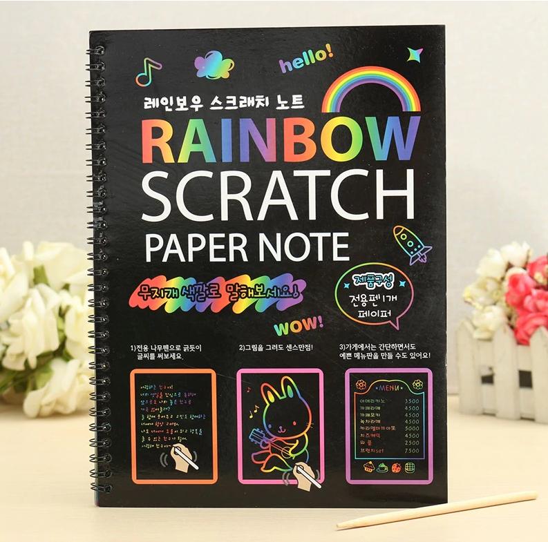 Sổ tay Ma thuật A4 Rainbow Scratch Paper Note