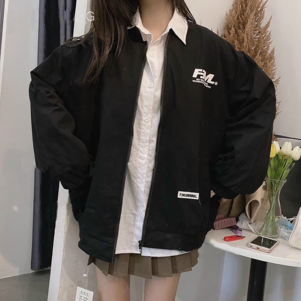 Áo khoác nam nữ cao cấp, style bomber hàn quốc, chất liệu da lộn 2 lớp dày dặn, họa tiết caro cá tính.