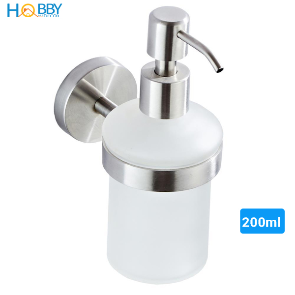 Bộ vòi xịt nước xà phòng dầu gội cho phòng tắm HOBBY NRC3 gắn tường - vòi Inox 304 kèm bình thủy tinh 200ml - không rỉ sét
