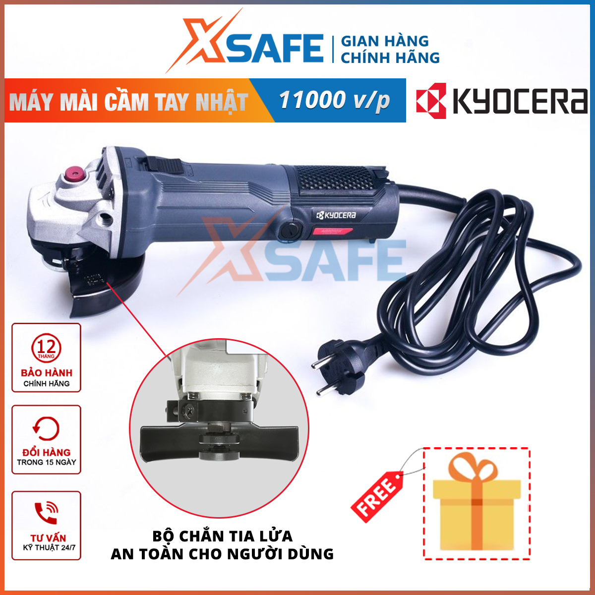 900W Nancy ag1000 portable grinder sliding switch angle grinder 100mm wheel diameter no-load speed 11000 rpm/min-xsafe