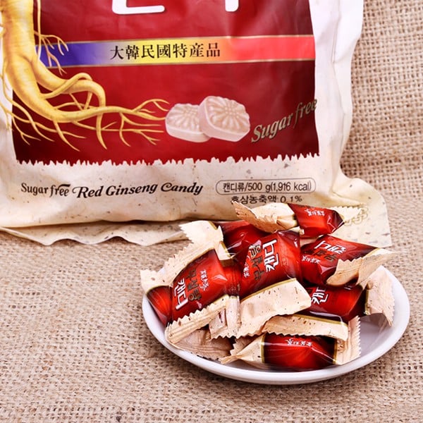 Kẹo sâm không đường Hàn Quốc - túi 500gr - Ginseng candy Korea