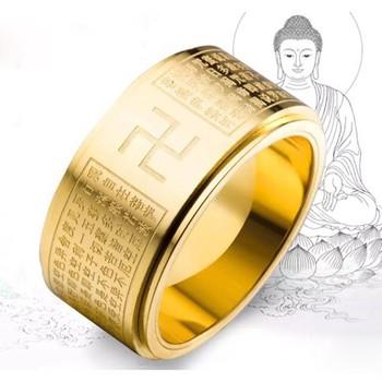 Nhẫn nam BÁT NHÃ TÂM KINH khắc chữ VẠN không đen xoay 360 độ - Phong Thủy Titan