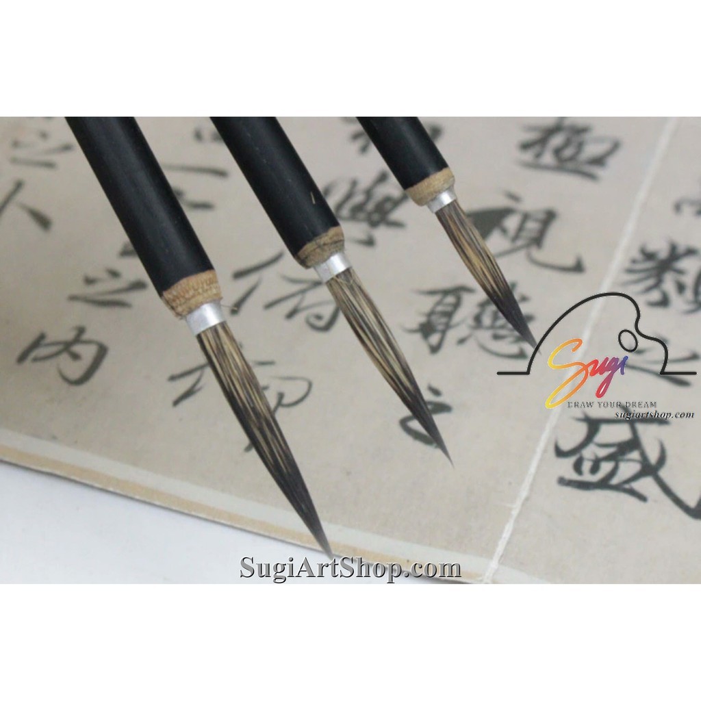 [SUGI ART SHOP] Cọ Tỉa Nét, Cọ Thư Pháp Đen Lông Mềm (2 SIZE)