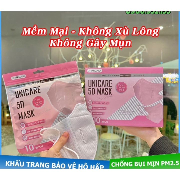Thùng 100 Chiếc Khẩu Trang 5D Mask Unicare 5D Unimask