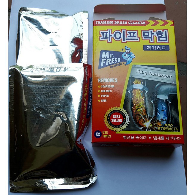 Hộp 2 Gói Bột Thông Cống Mr Fresh Hàn Quốc 100g