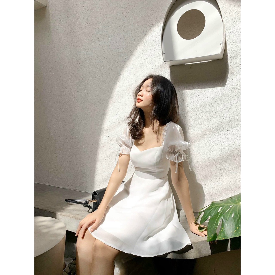 Đầm trắng dự tiệc dáng xòe siêu hot