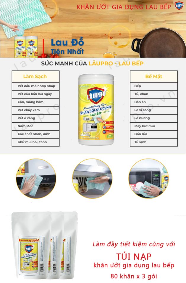 Khăn ướt đa năng Laupro