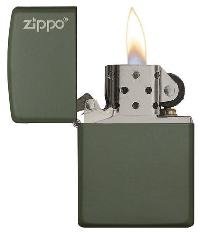 Zippo Green Matte with Zippo Logo