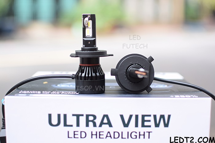 [LEDT2 ISOP] Đèn pha LED Ultra View XTRA +250% chính hãng [Bảo hành 6 tháng]