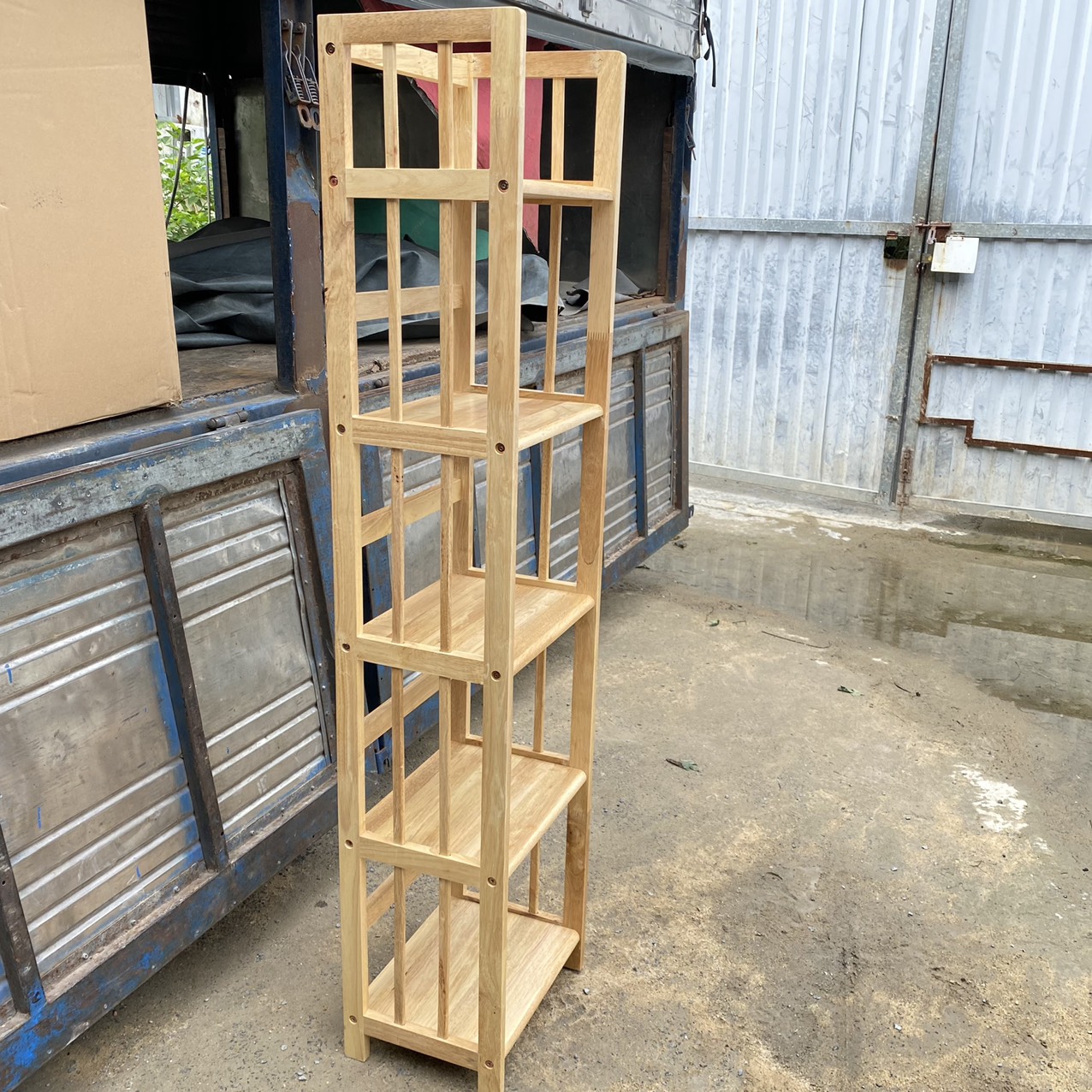 Kệ sách gỗ cao su 5 tầng ngang 40cm - hàng lắp ráp