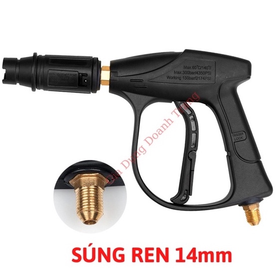 Súng rửa xe hàng loại 1, súng rửa xe áp lực cao ren ngoài 22mm và 14mm