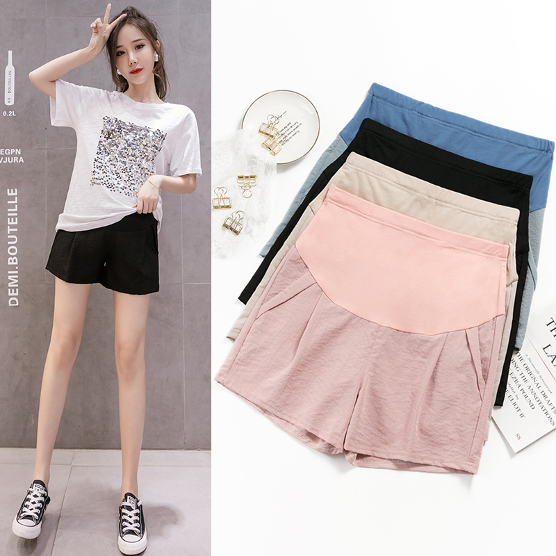 Quần đùi bầu, quần short cho bà bầu thiết kế thun rút thông minh - chất liệu đũi siêu thoáng mát QS16 (40-68KG)