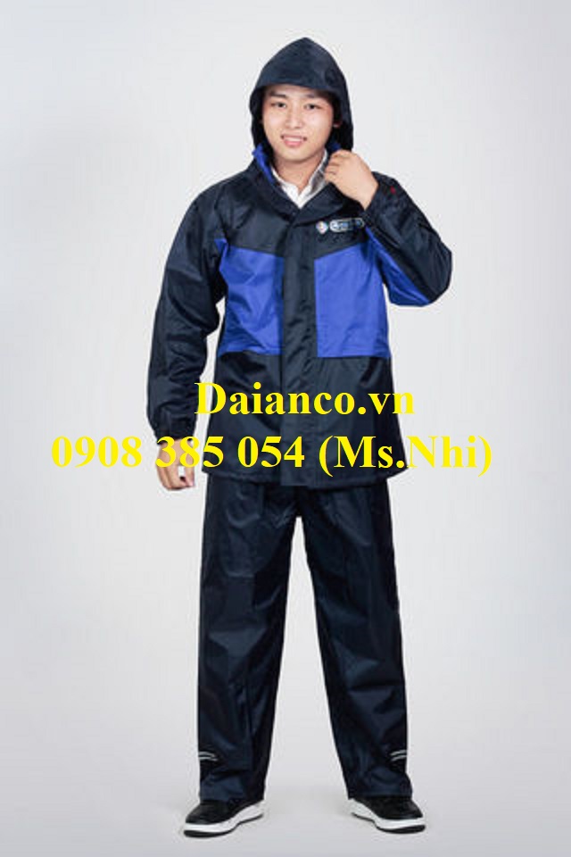 Áo mưa bộ Vinh Thịnh 2 lớp dày dặn, chống thấm nước tối đa- Hình thật