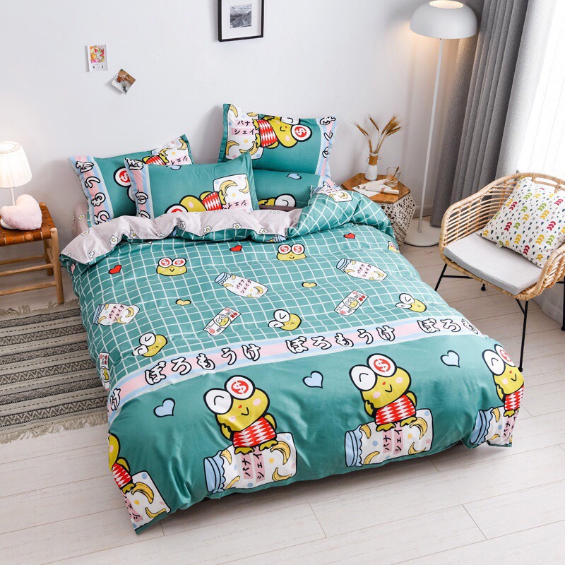 Trọn Bộ 4 Món Cotton Poly Nhập Mẫu ẾCH CHUỐI dễ thương