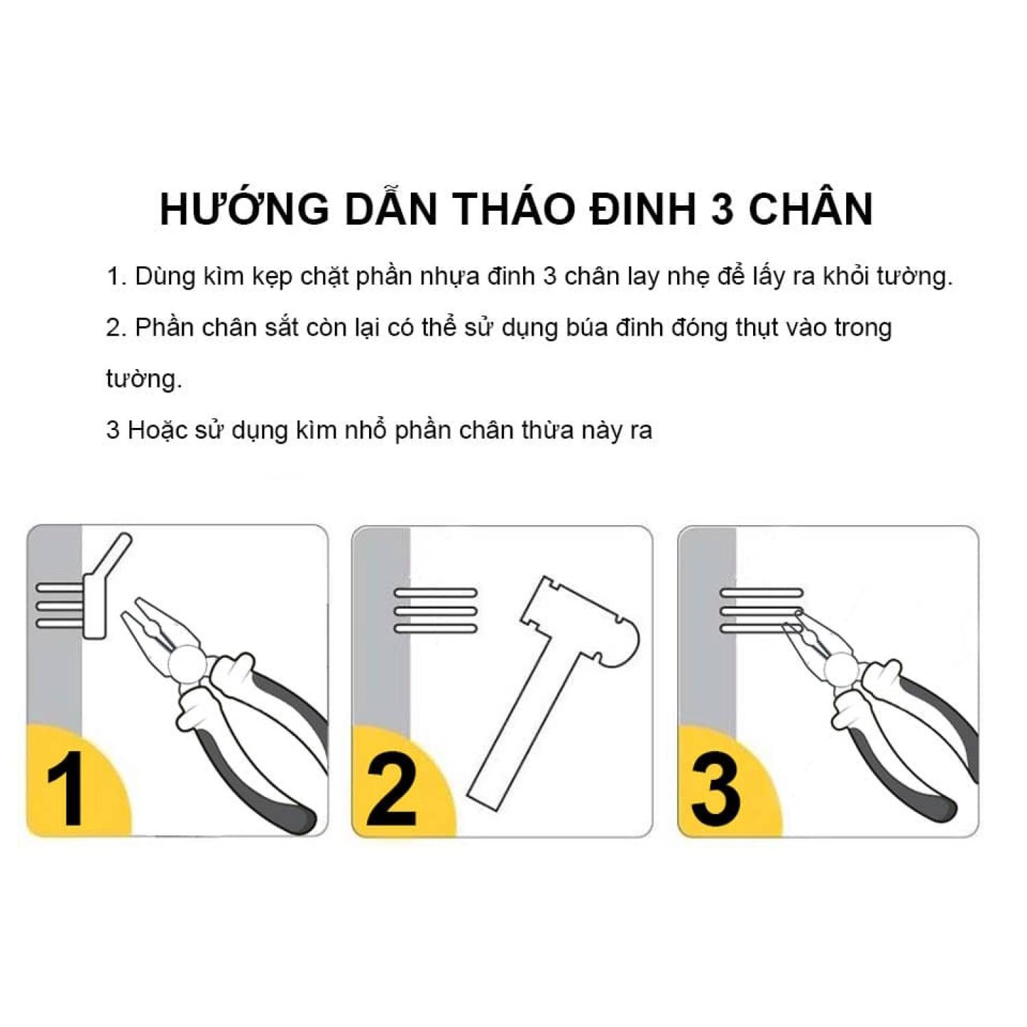 Combo 5 đinh ba chân treo khung ảnh, khung lưới