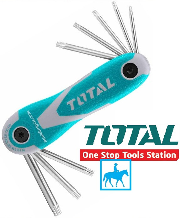 Bộ 8 lục giác xếp đầu sao đầu bông torx key TOTAL Chính hãng tht1061846 HHK14083