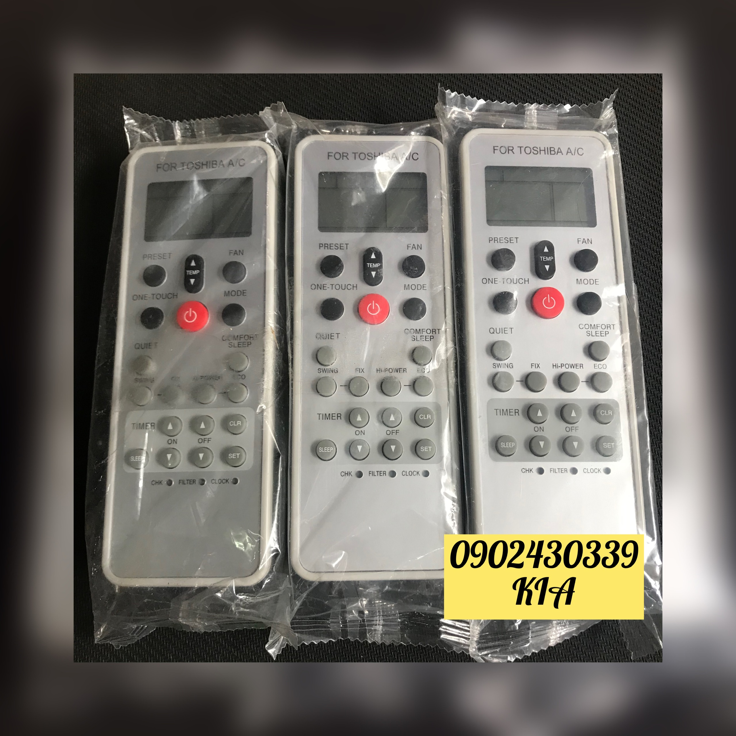 [HCM]Remote máy lạnh .TOSHIBA Xám