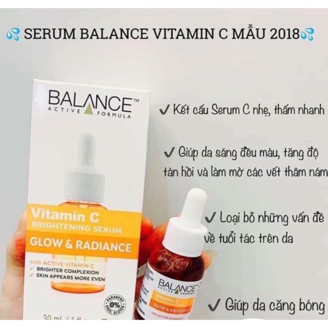 Serum mờ thâm sau mụn Vitamin C Balance Active Formula 30ml