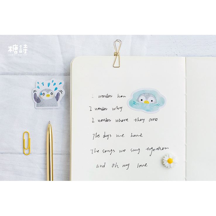 Bộ 46 Sticker Chim Cánh Cụt Hàn Quốc dán trang trí E61