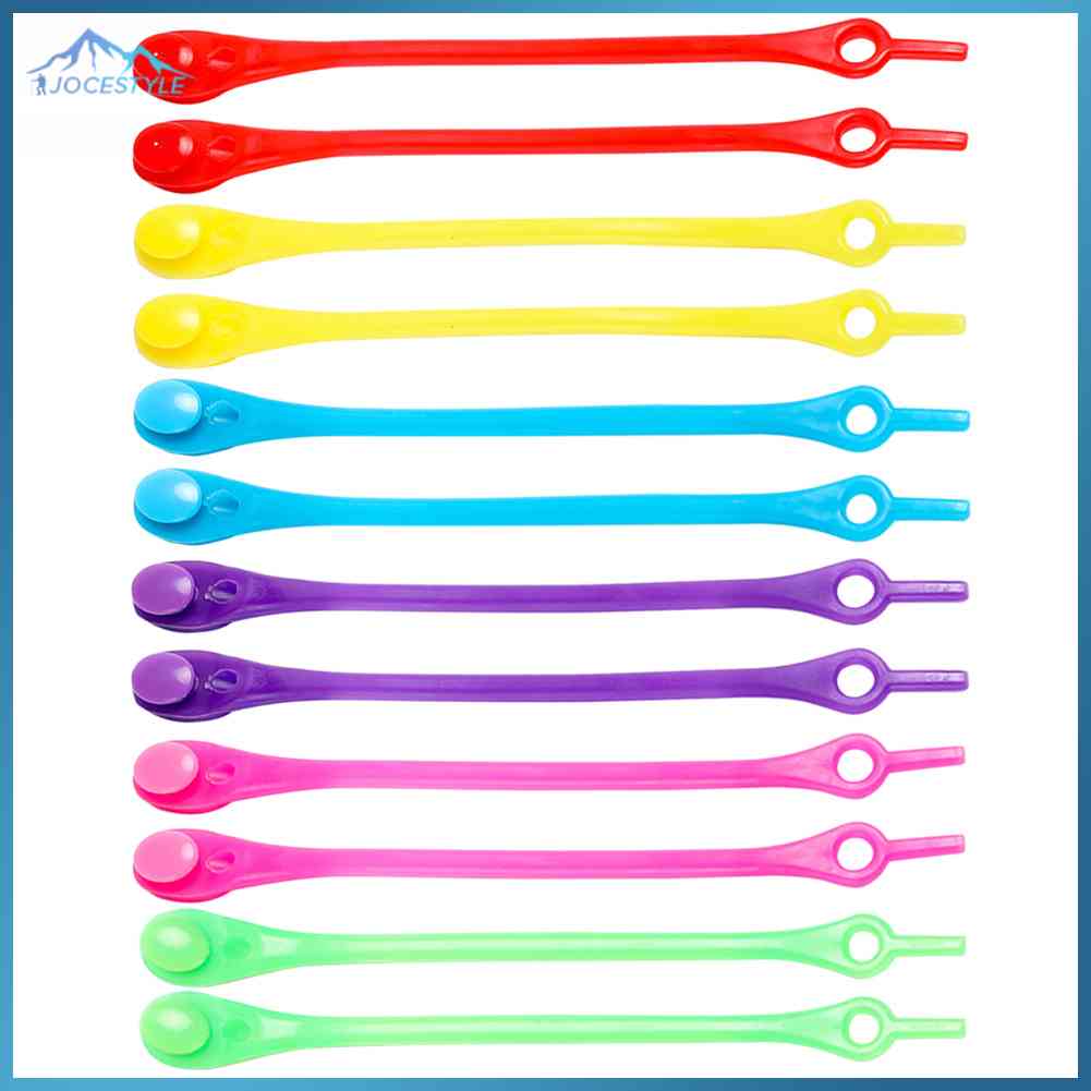 12pcs Universal Sports Sneaker Shoelaces No Tie Elastic Silicone Shoe Laces-115mm