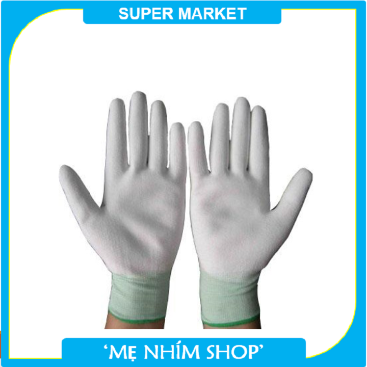 Găng tay phủ PU đầu ngón trắng - Combo 20 đôi