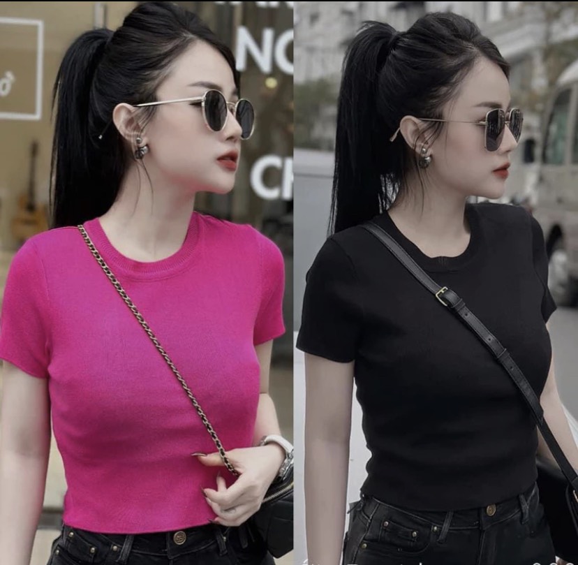 Áo Thun Nữ Ôm Siêu Tôn Dáng Lên Form Chuẩn Đẹp