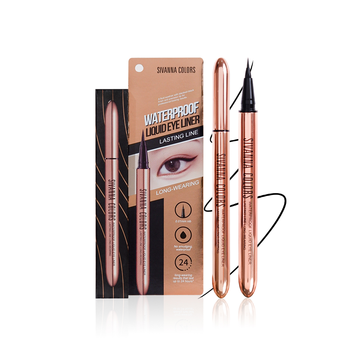 Kẻ mắt nước chống nước không lem lâu trôi sivanna colors waterproof liquiid eye liner hf9031