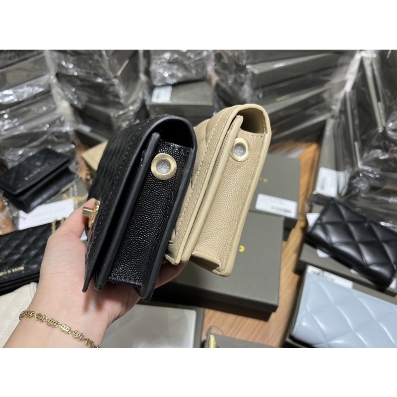 TÚI CNK KHOÁ XOAY DA CÁ ĐUỐI SIZE MINI [clutch-ví]