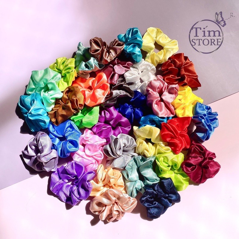 SCRUNCHIES SATIN BÓNG CỘT TÓC VẢI THỜI TRANG NỮ