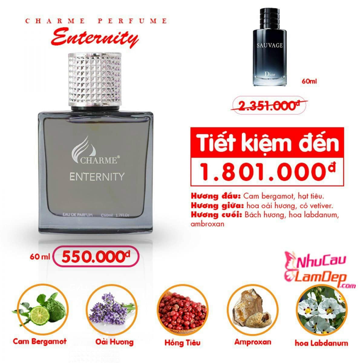 [HCM] NƯỚC HOA NAM ENTERNITY_60ML CHÍNH HÃNG
