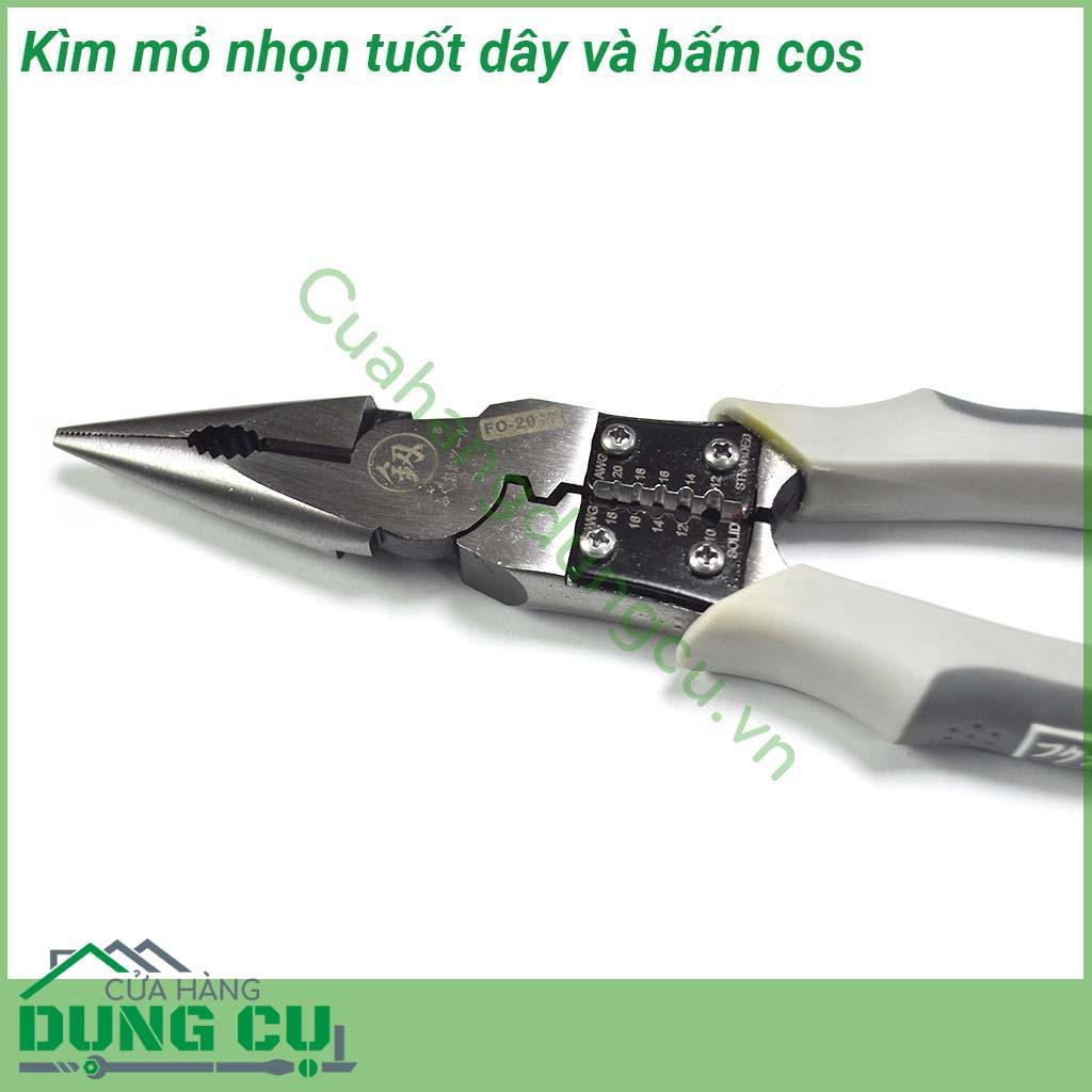 Kìm mỏ nhọn tuốt dây bấm cos