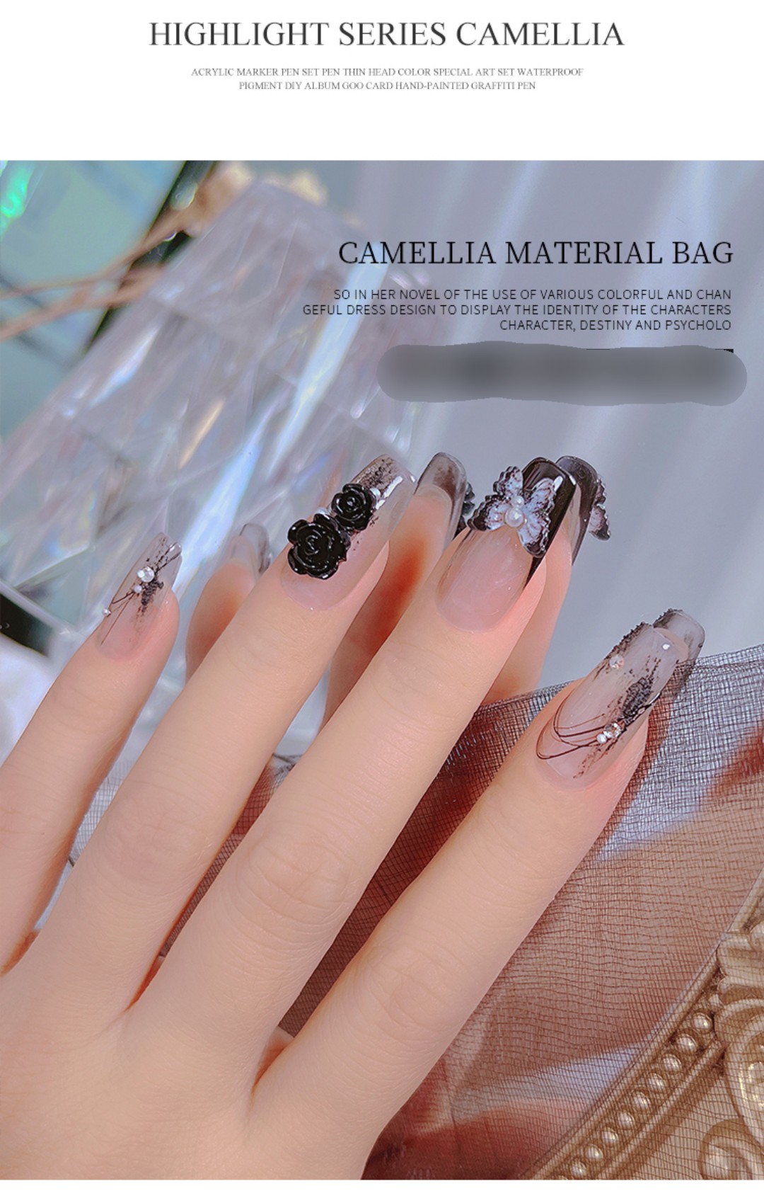 Charm nail, set charm hoa hồng trang trí nail