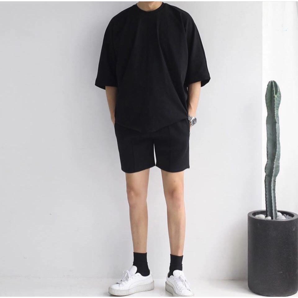 [HCM]QUẦN SHORT TRƠN + ÁO THUN PHÔNG TRƠN THỜI TRANG NAM NỮ UNISEX