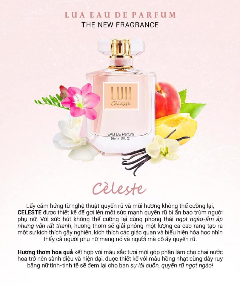 [HCM]Nước hoa nữ Lua Cèlester – GỢI CẢM VÀ TINH TẾ (50ML)