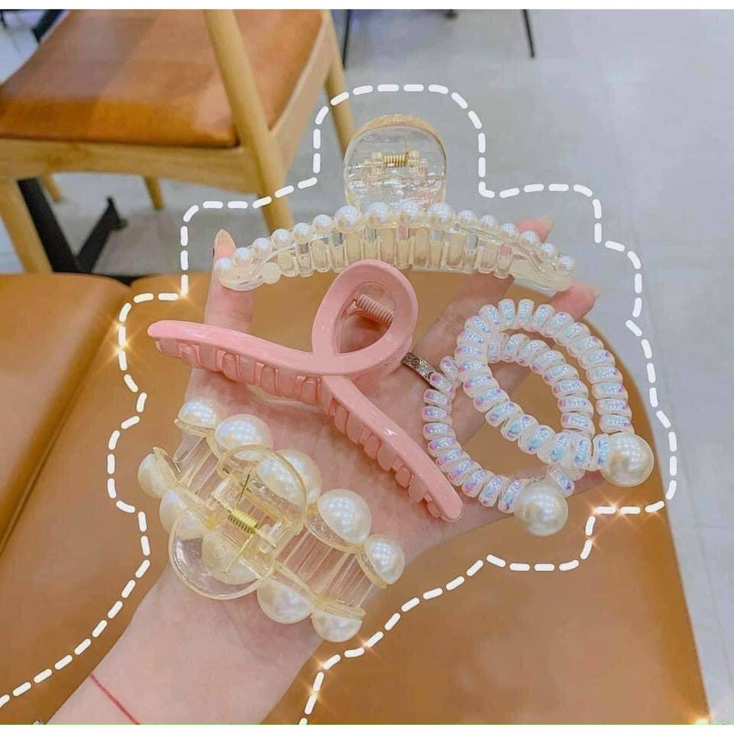 Set 5 Kẹp Tóc Ngọc Trai