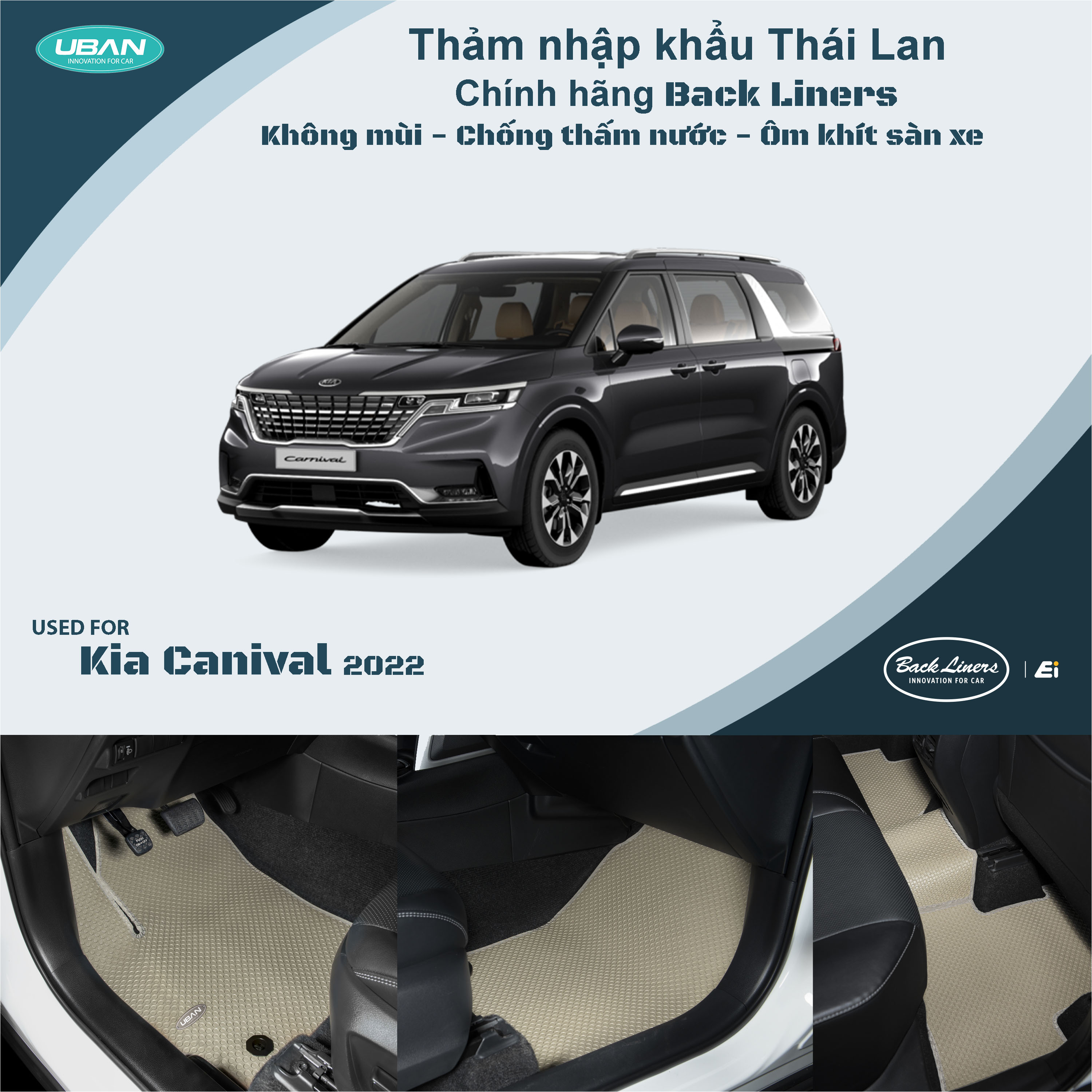 Thảm lót sàn ô tô UBAN xe Kia Carnival 2022 - 2023 - Nhập khẩu Thái Lan