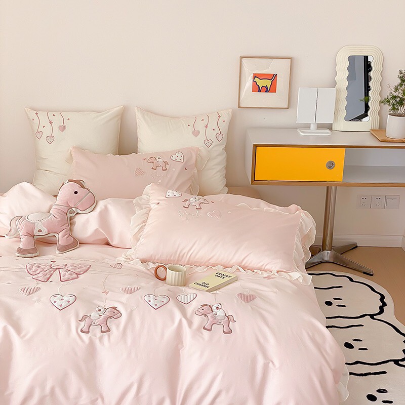 Bộ Chăn ga gối cotton ngựa con