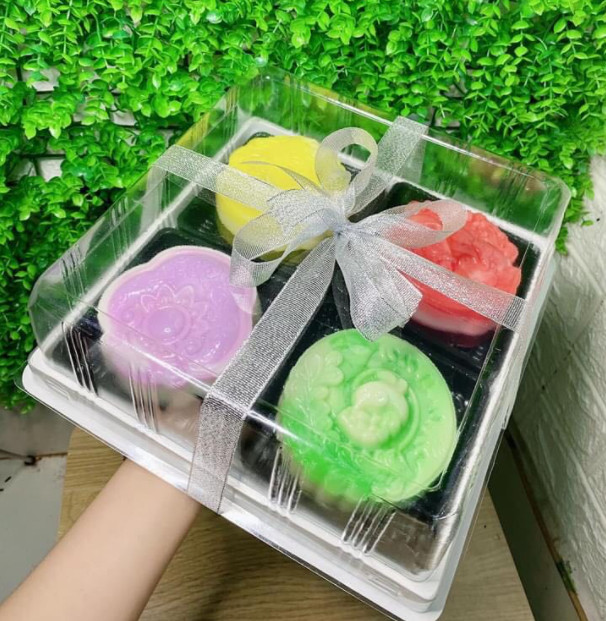 Hộp đựng bánh vuông 24cm H121 đựng bánh rau câu, trung thu