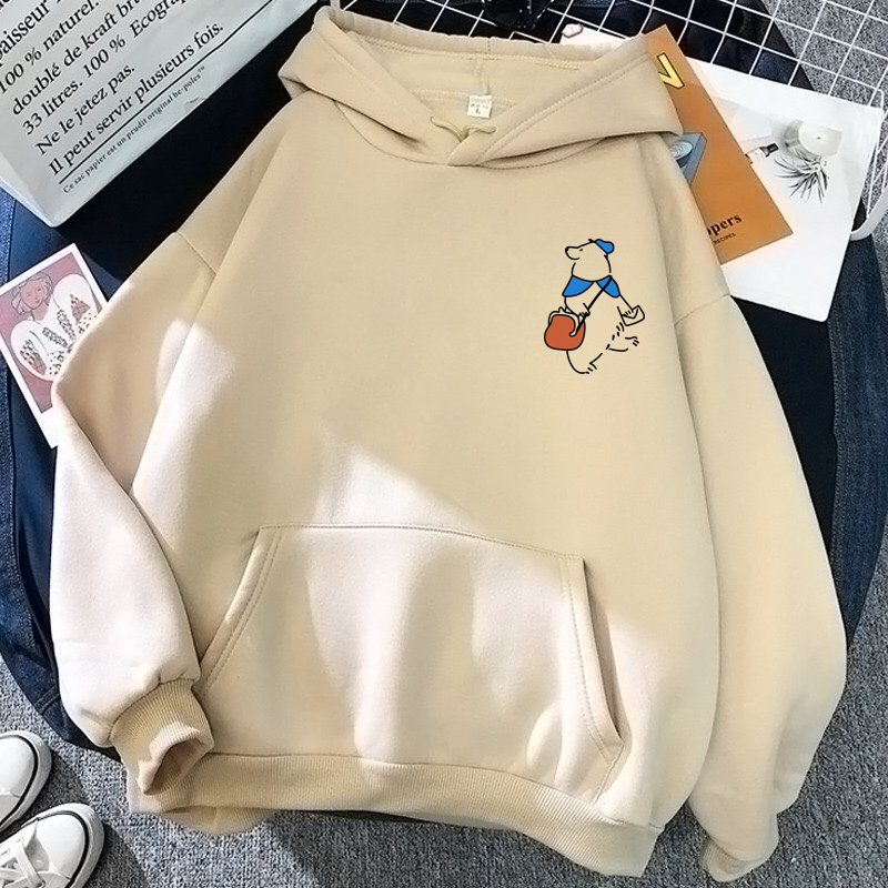 Áo hoodie unisex in hình gấu dễ thương