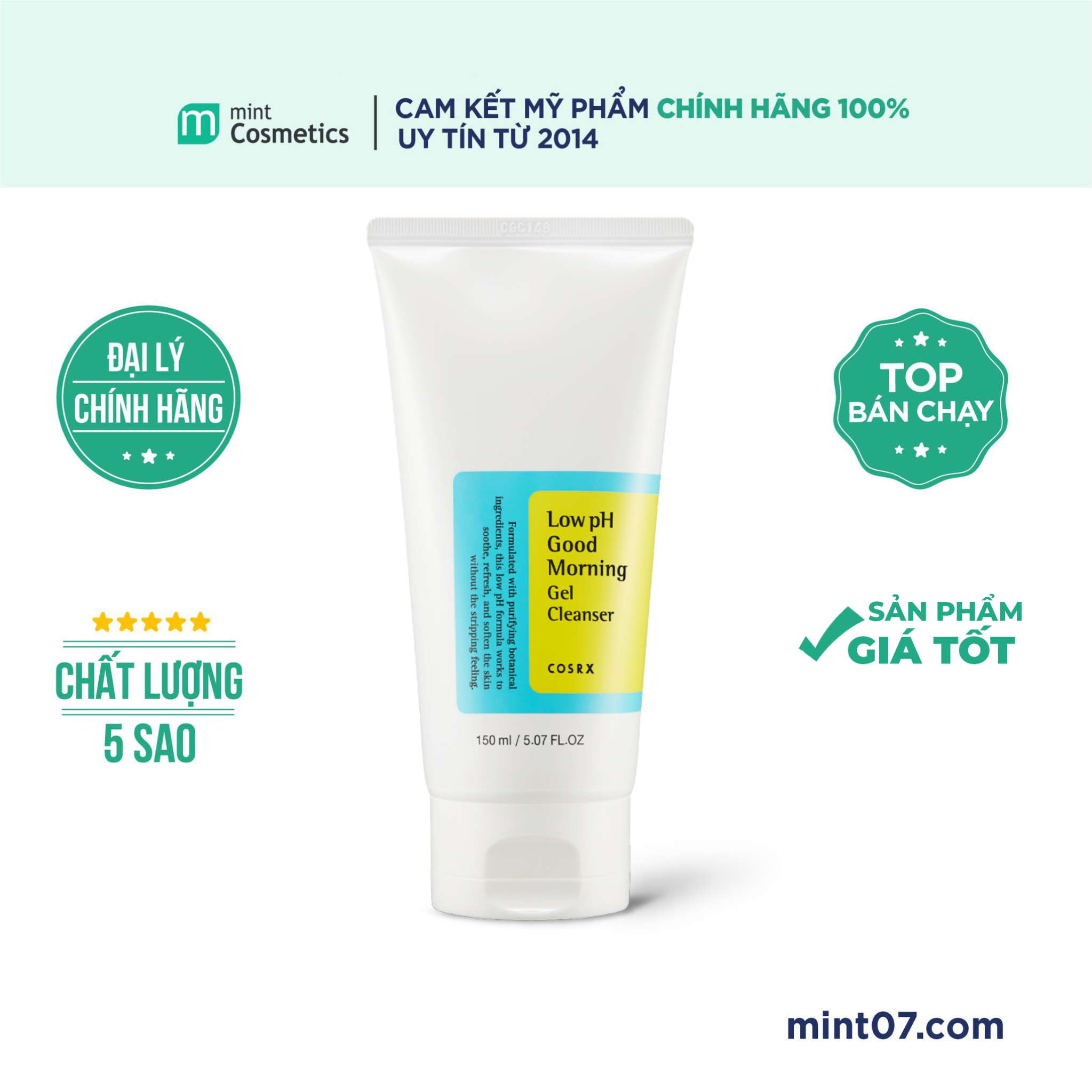 Sữa rửa mặt cosrx good morning low ph gel 150ml